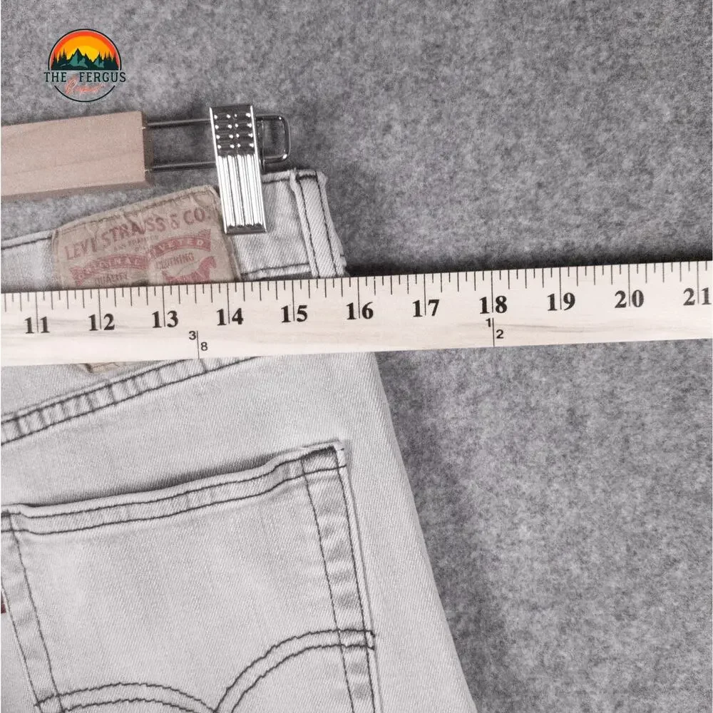 Levi's Straight Jeans Gray Light Wash Stretch Classic Preppy Denim Men's Size 32
